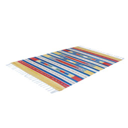 Handmade Kilim Cotton Red/Yellow/Blue Rug