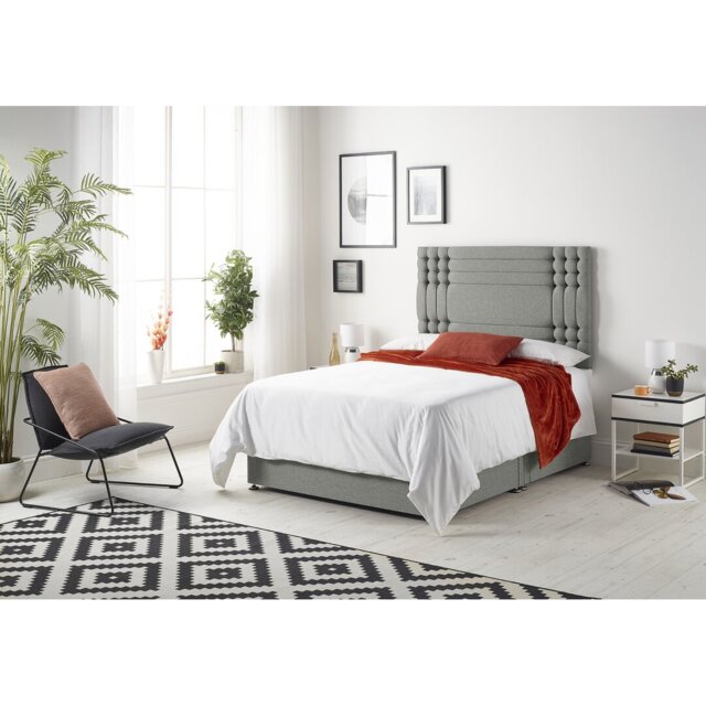 Dennishia Divan Bed Base with Headboard and Optional Drawers Linen Fabric