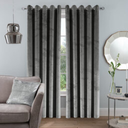 Safia 100% Crushed Velvet Eyelet Sheer Window Curtains