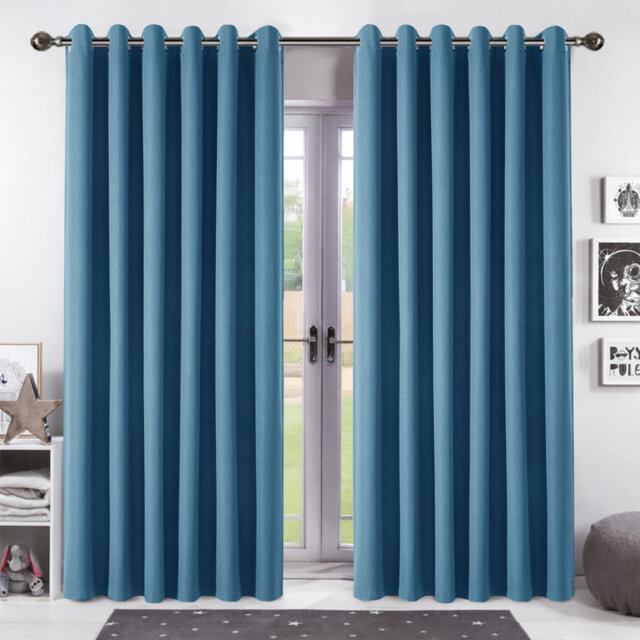 Aspire Homeware Linen 100% Blackout Curtain Pair for Maximum Privacy and Light Control