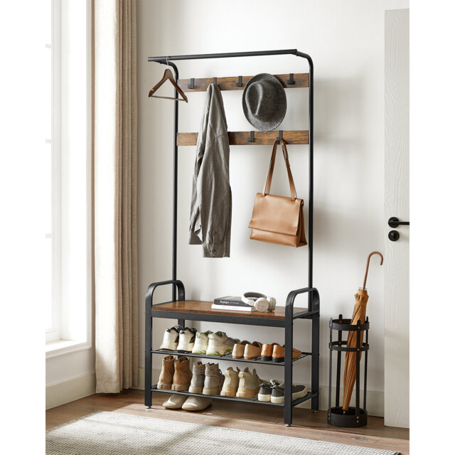 Ahnalise Hall Tree 84cm Wide with Bench and Shoe Storage