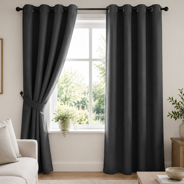 Bernards Blackout Thermal Insulated Noise Reducing Grommet Window & Door Curtain Panel