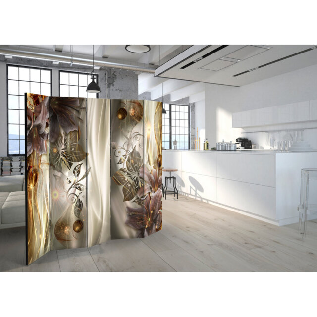 225cm W x 172cm H 5 - Panel  One Sided Room Divider Folding Room Divider