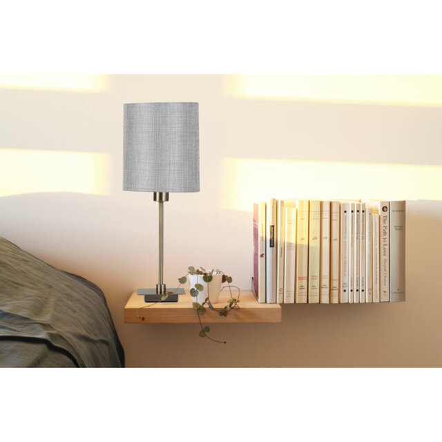 Square Stick Antique Brass Metal Bedside Table Lamp