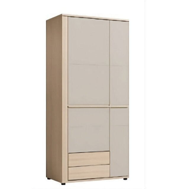 Oslo 2 Door Wardrobe - Hinged Closet with Drawers for Calm, Organised Bedrooms