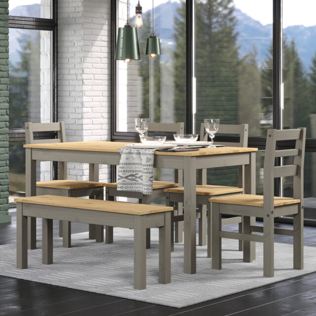 Corona Linea 5 - Person Pine Solid Wood Dining Set