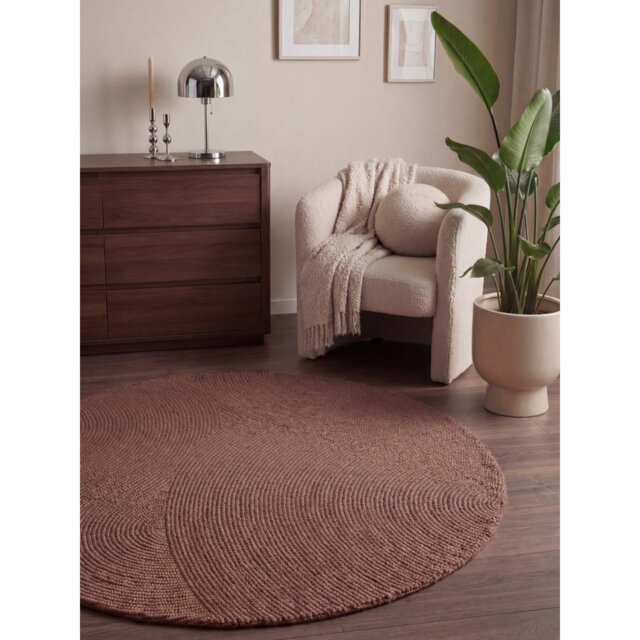 Calmio - Wool Rug by Hanse Home - Natural Living Room Rug Round, Hand-Tufted Wool Hygge, Scandinavian Living Room, Bedroom, Dining Room, Hallway