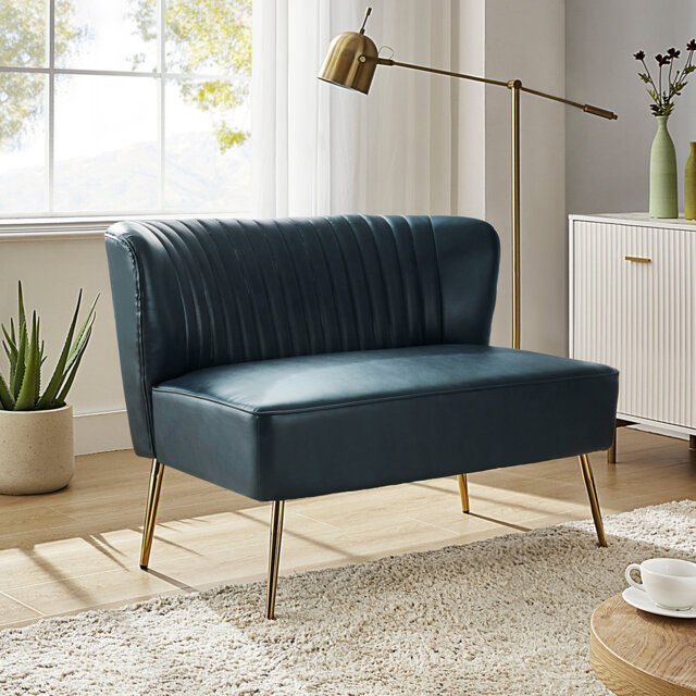 2 Seater Faux Leather Loveseat