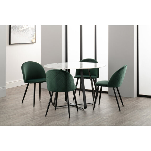 Mario 46cm H Velvet Upholstered Metal Side Chair