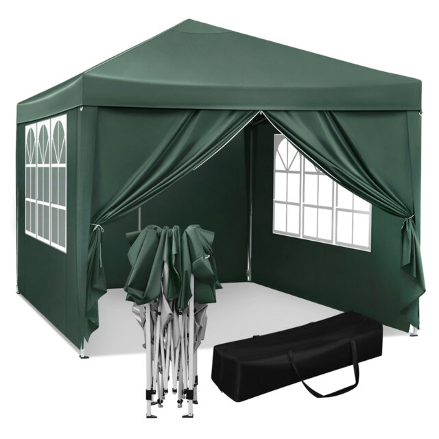 Gazebo Pop Up Waterproof Sunshade Camping Pagoda Tent 3m x 3m