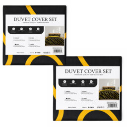 Aspire Homeware Black and Ochre Wavy Geometric Duvet Cover Set (Pack of 2)