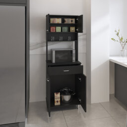 Chevella Pantry Cabinet with Drawer, 2 Cabinets and Microwave Worktop