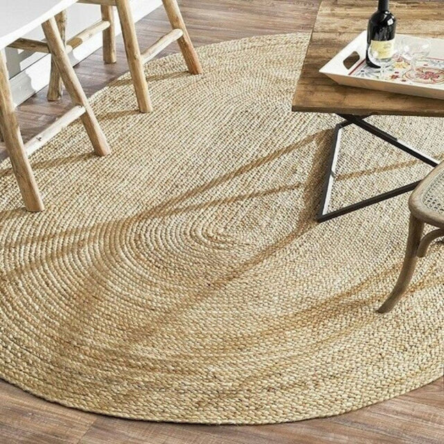 Buscher Solid Colour Jute / Sisal Hand Woven Area Rug