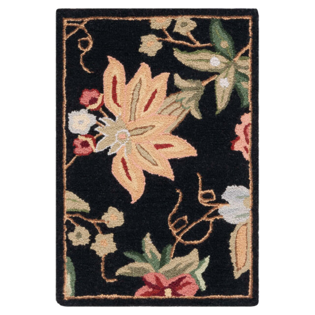 Chelsea Floral Area Rug In Black