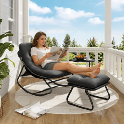 Outdoor Rocking Chair  Patio Rocker and Stool