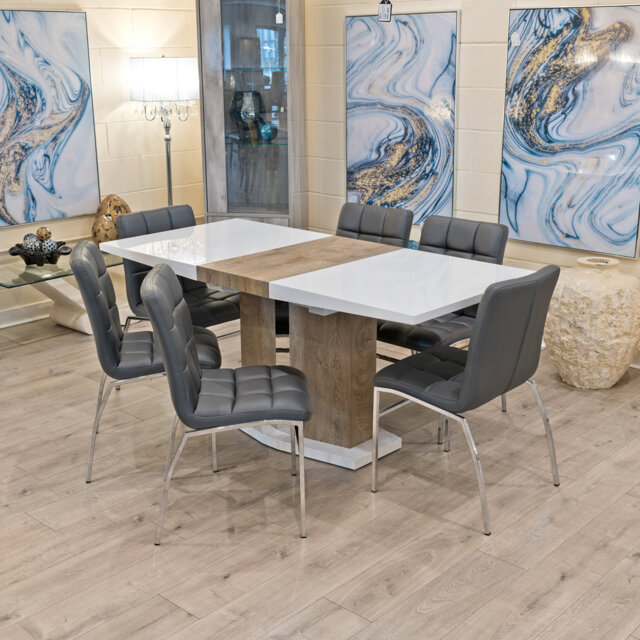 Dubey 6 - Person Butterfly Leaf Dining Set