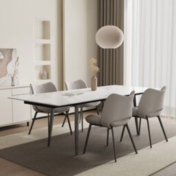 Modern Extendable Table for Indoors and Out - 159-239cm, Durability Meets Design - For Kitchen, Dining Room, Patio & Garden for 4-10 People Fast Dispa