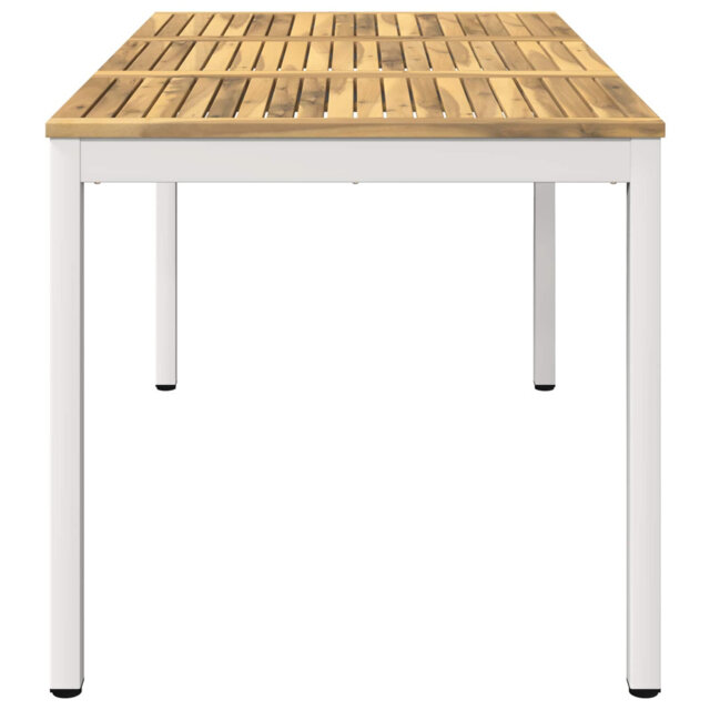 Acacia Metal Base Dining Table