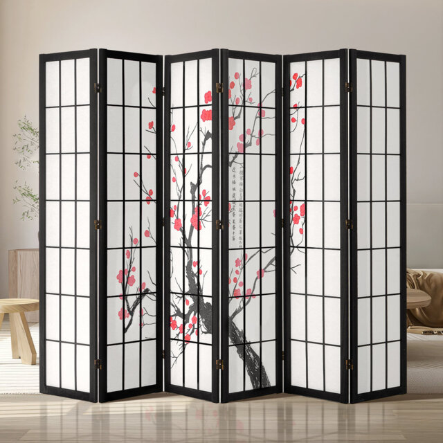 170cm W x 1.9cm H 6 - Panel Folding Room Divider
