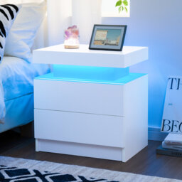 LED Nightstand with 2 Drawers