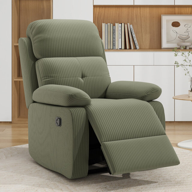 3-Position Padded Seat Upholstered Recliner with Adjustable Legrest and Backrest