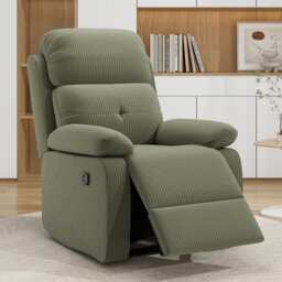 3-Position Padded Seat Upholstered Recliner with Adjustable Legrest and Backrest