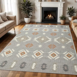 Luxury Printed Abstract Printed Area Rug High-Low Pile Soft & Durable Material