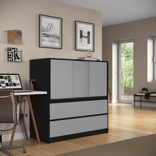 Solid Wood Rectangle Accent Cabinet