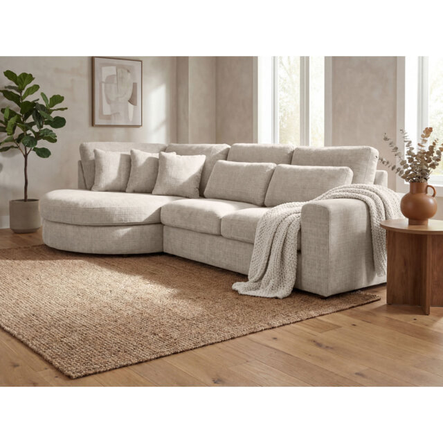 Ibiza Right Hand Corner Sofa S Shaped Curved Modern Minimalist