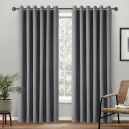 Linen Blackout Eyelet Curtains Set - Thermal Insulated, Noise Reducing, Ready Made Curtains