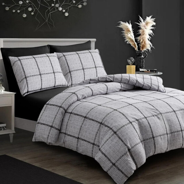 Microfiber Geometric Duvet Cover Set