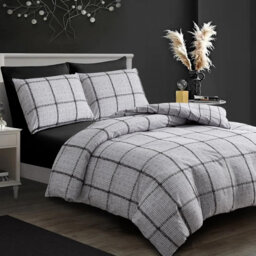 Microfiber Geometric Duvet Cover Set