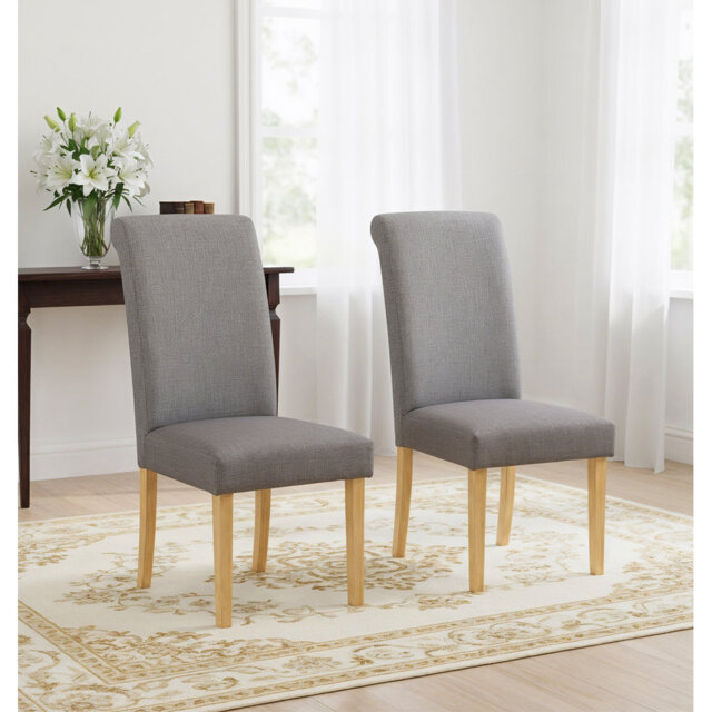 46cm H Linen Upholstered Upholstered Back Parsons Chair