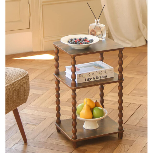 Small 3-Tier Open Shelf Side Table - White (Bedside/Living Room/Bedroom/Office Small Spaces)