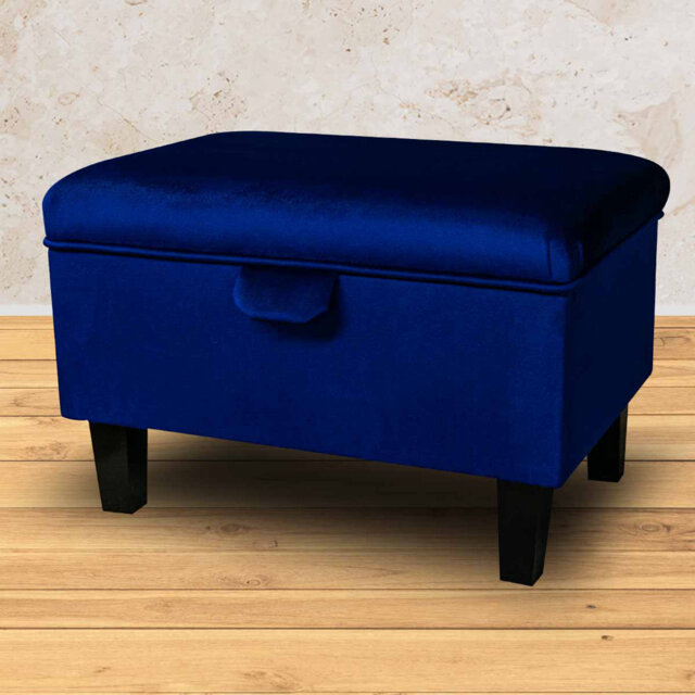 50.8cm Wide Rectangle Solid Colour Footstool Ottoman with Storage
