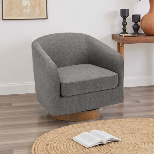 72Cm Wide Swivel Barrel Chair