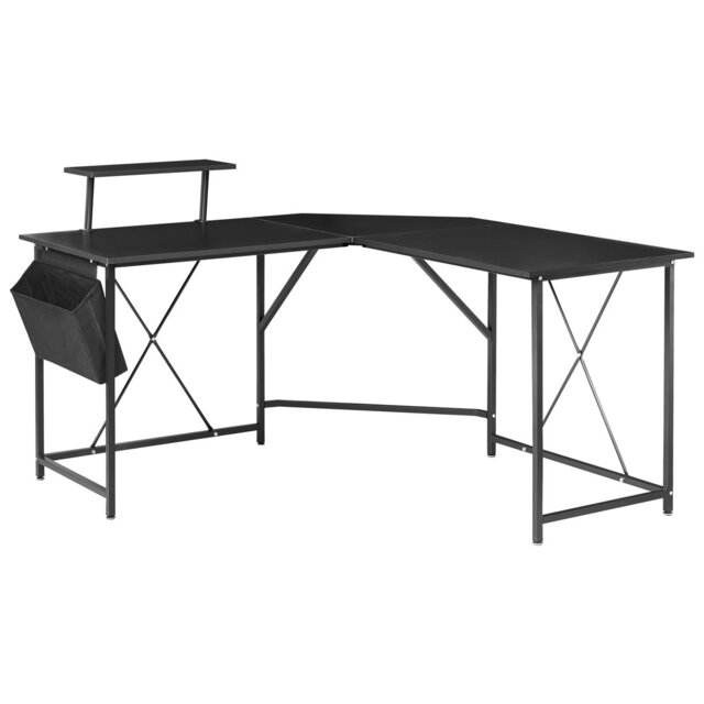 L-Shaped Metal Base Computer Desk