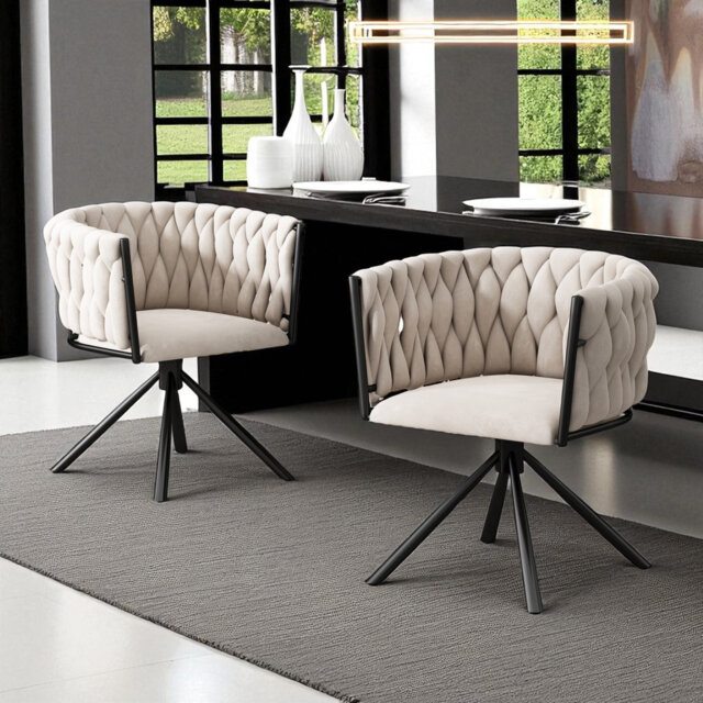 Authneil Velvet Metal Armchair