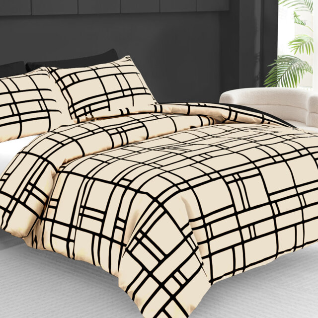 Microfiber Brick Duvet Cover Set
