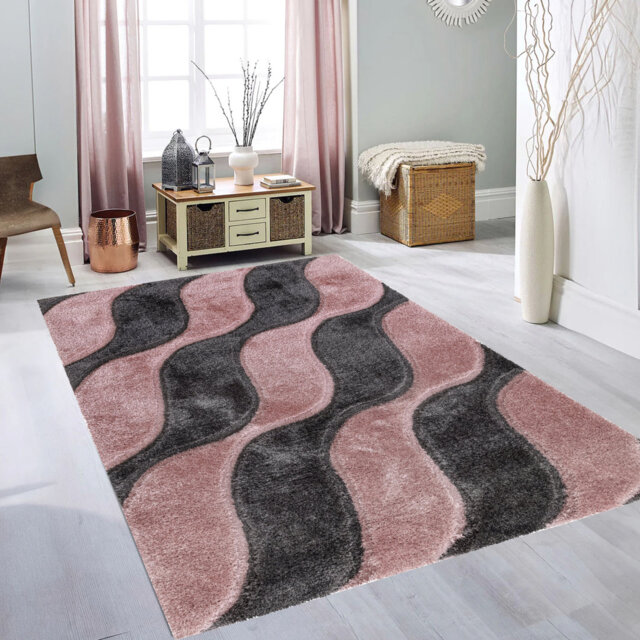 Ainoah Geometric Machine Tufted Shag 60cm X 110cm Indoor / Outdoor Area Rug