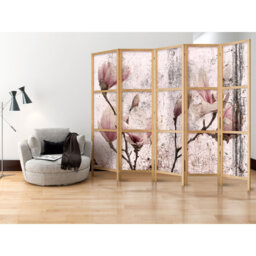 225 cm W x 171 cm H 5 - Panel Solid Wood Folding Room Divider