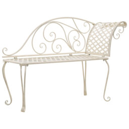 Garden Chaise Lounge 128 cm Steel Antique