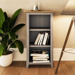 Daris 3 Tier Low Bookcase Shelving Unit. Fully Assembled