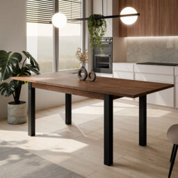 Extendable Metal Base Dining Table