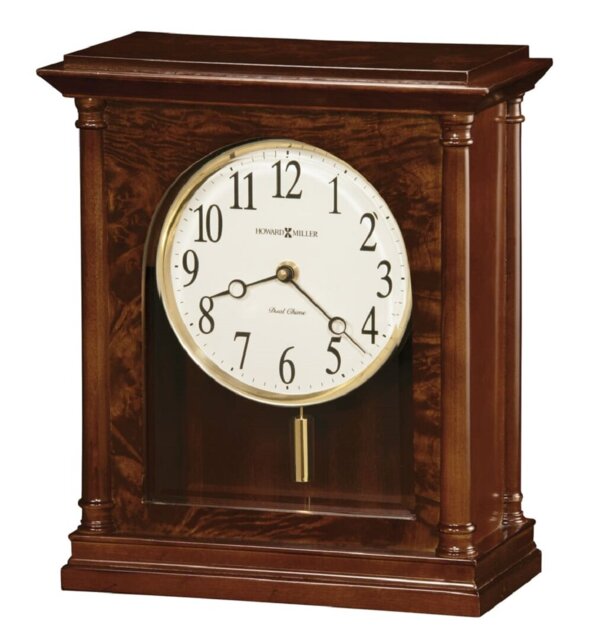 Traditional Analogue Cherry Wood Quartz Movement / Crystal Tabletop Clock in Americana Cherry