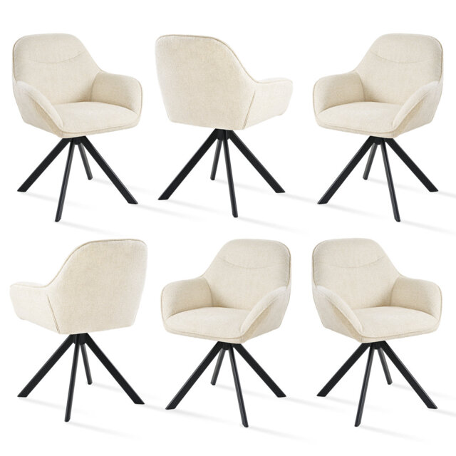 48.5cm H Swivel Upholstered Dining Chairs- Ergonomic Back