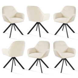 48.5cm H Swivel Upholstered Dining Chairs- Ergonomic Back