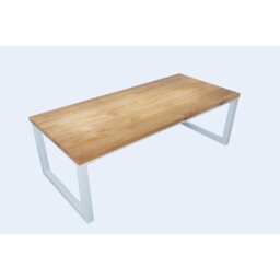 Liviana Pine Solid Wood Top Metal Base Dining Table