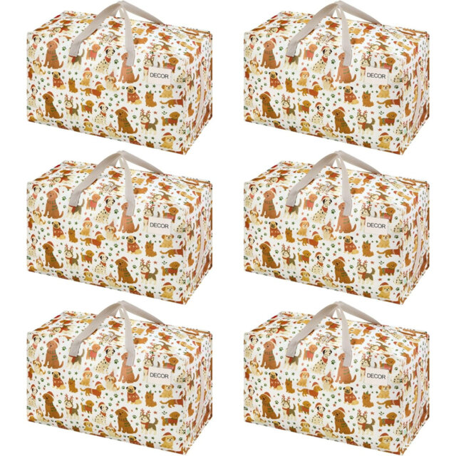 6 Pack Moving Bags And Large Christmas Decoration Storage Bins With Lids. Alternative To Moving Boxes, Packing Supplies For College. Heavy Duty Totes