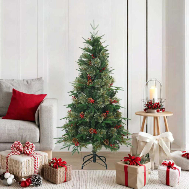 Artificial Hinged Christmas Tree Green PVC, PE and Steel